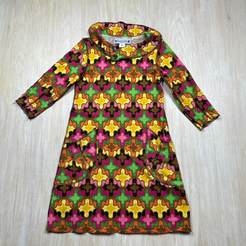 Beebop & Wally New York Dress Womens XS Retro Mod Geometric 60s 70s Tunic USA